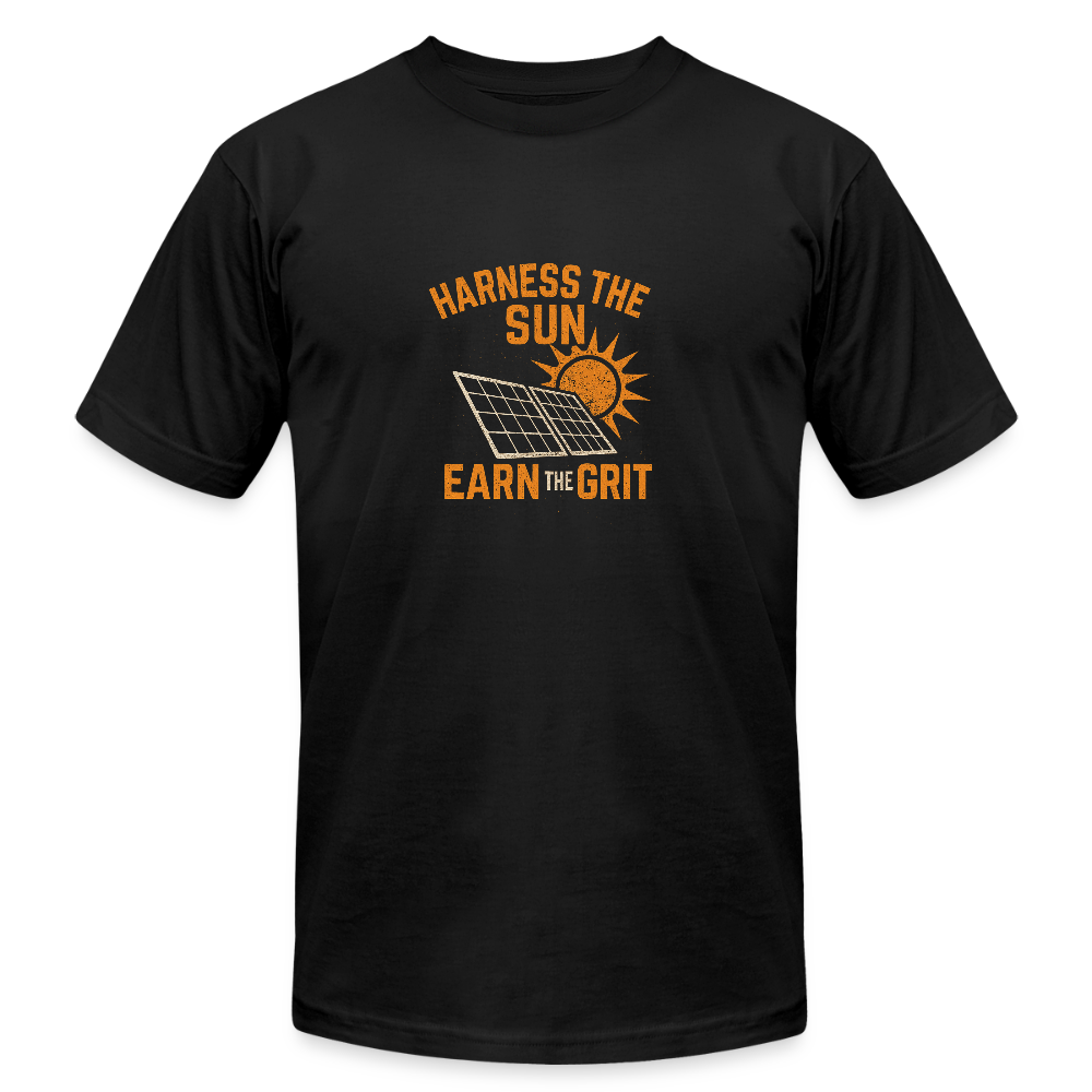 Harness the Sun Earn the Grit Solar Panel Tech Shirt - black