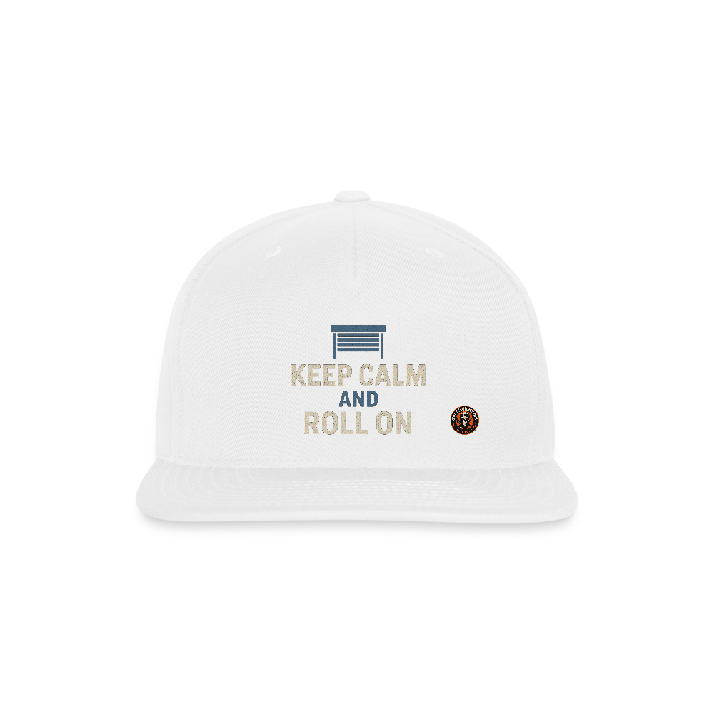 Keep Calm and Roll On Hat – Garage Door Technician Hat - white