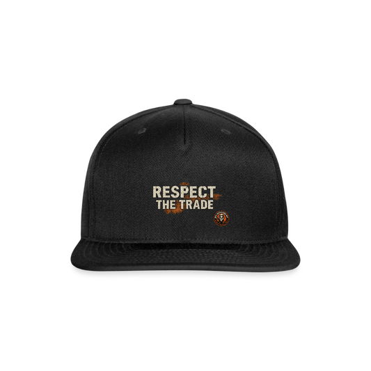 Respect the Trade Hat – Blue Collar Pride Snapback - black
