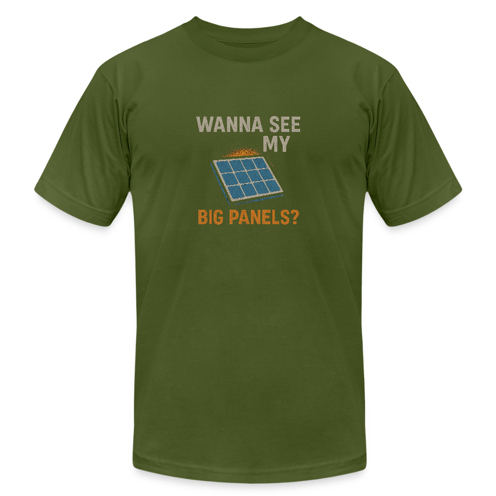 Wanna See My Big Panels Funny Solar Shirt - olive