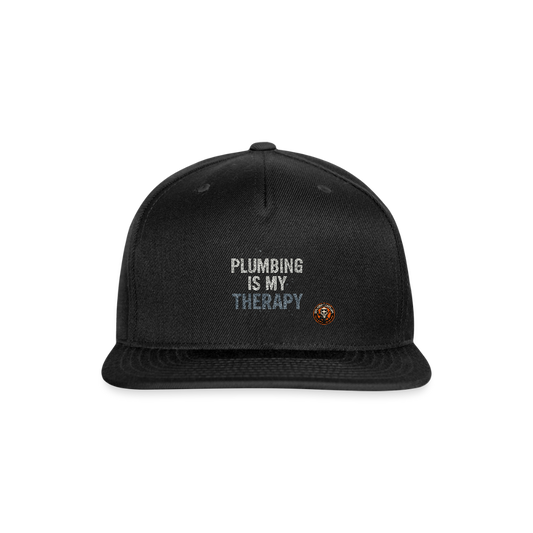 Plumbing is My Therapy Hat – Funny Plumber Snapback - black