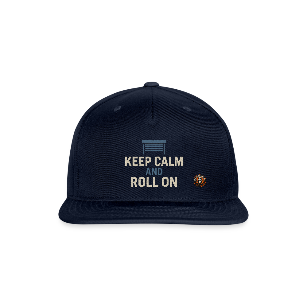 Keep Calm and Roll On Hat – Garage Door Technician Hat - navy