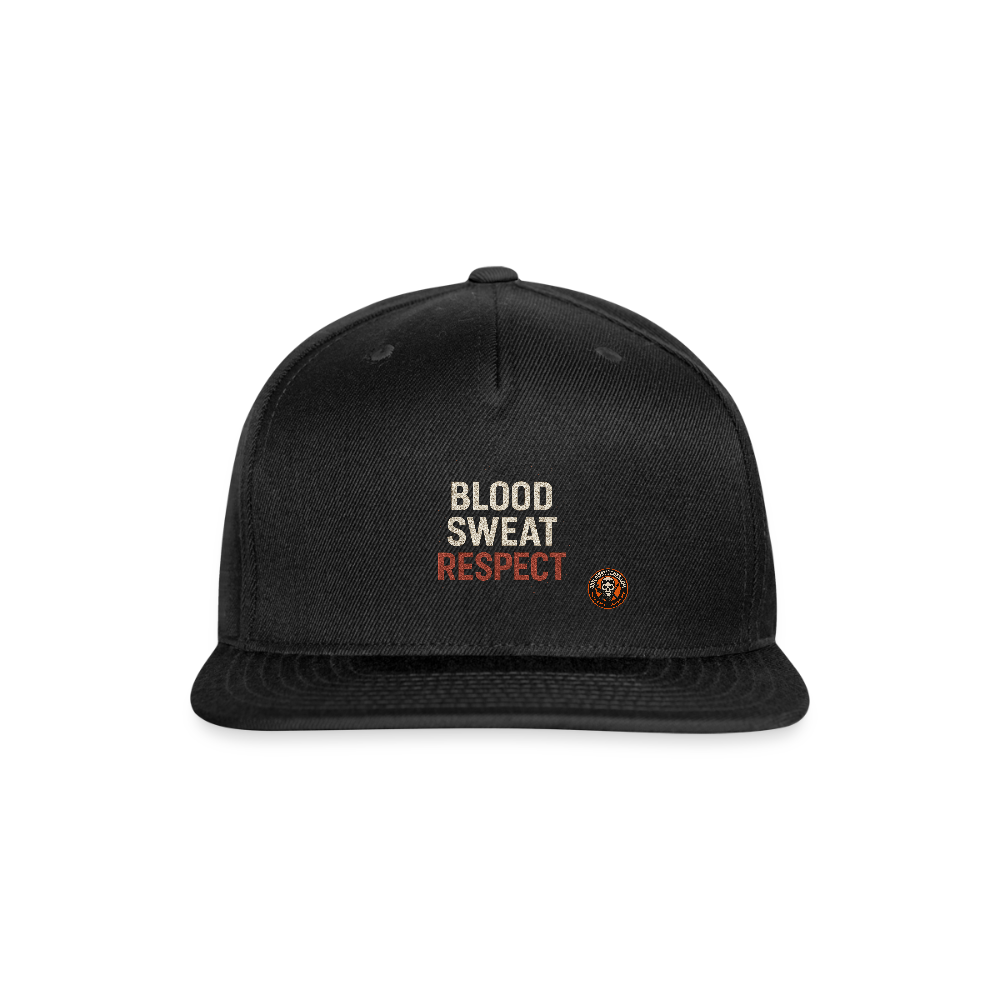 Blood Sweat Respect Hat – Blue Collar Workwear Snapback - black