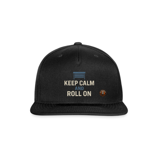 Keep Calm and Roll On Hat – Garage Door Technician Hat - black